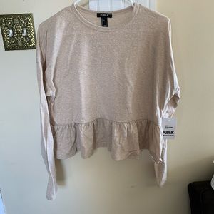 Long sleeve ruffled blouse